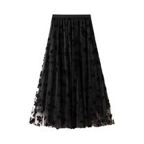 Saia Midi Feminina De Cintura Alta Com Estampa Floral Em Tule, Plissada Em Malha, Estilo Coreano, Saia Midi Feminina De Cintura Alta Com Estampa Floral Em Tule, Plissada Em Malha, Estilo Coreano,