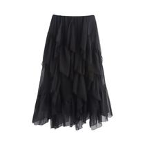 Saia Midi Feminina De Cintura Média Estilo Europeu-Americano Novo Design De Verão Com Decoração Em Saia Midi Feminina De Cintura Média Estilo Europeu-Americano Novo Design De Verão Com Decoração Em