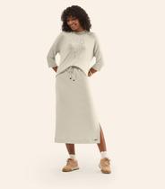 Saia Midi Feminina Em Ponto Roma Rovitex Bege
