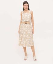 Saia Midi Feminina Estampa Folhas Cinto Marisa-36020 Saia Midi Feminina Estampa Folhas Cinto Marisa-36020