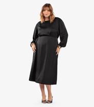 Saia Midi Feminina Evasê Plus Size Secret Glam Preto