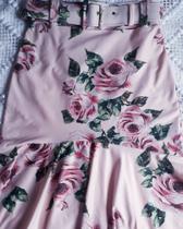 Saia midi feminina Maribel tamanho M com cinto em suplex digital