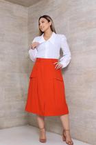 Saia Midi Feminina Moda Cristã Tecido alfaiataria sensoriale Marrant