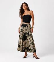 Saia Midi Feminina Molicotton Viscose Infinita Cor Verde Saia Midi Feminina Molicotton Viscose Infinita Cor Verde