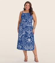 Saia Midi Feminina Plus Size Secret Glam Azul Saia Midi Feminina Plus Size Secret Glam Azul