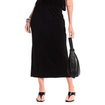 Saia Midi Feminina Rovitex em Moletinho Preto