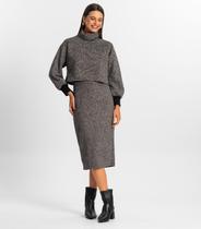 Saia Midi Feminina Rovitex Preto Saia Midi Feminina Rovitex Preto