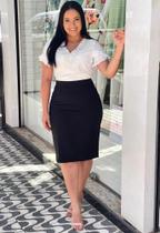 saia midi feminina social evangelica com lycra linda