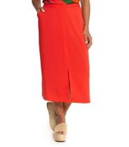 Saia Midi Feminina Viscose Endless Vermelho