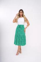 Saia Midi Gode Cintura Alta Rodada Moda Evangelica - S14 Saia Midi Gode Cintura Alta Rodada Moda Evangelica - S14