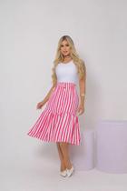 Saia Midi Gode Cintura Alta Rodada Moda Evangelica - S19 Saia Midi Gode Cintura Alta Rodada Moda Evangelica - S19