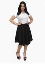 Saia midi gode envelope moda evangélica cor preto Saia midi gode envelope moda evangélica cor preto