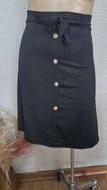 Saia midi godê evasê moda evangélica midi com botões e laço na cintura plus size Saia midi godê evasê moda evangélica midi com botões e laço na cintura plus size