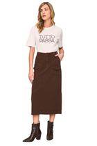 Saia Midi Lado Avesso Marrom L130269 -