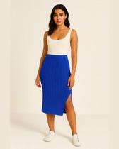 Saia Midi Lápis Fenda Lateral Opções de Cores Zanca Modas Saia Midi Lápis Fenda Lateral Opções de Cores Zanca Modas