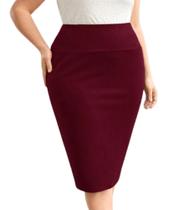 Saia Midi Lápis Moda Evangélica Veste Bem Plus Size Confortável Saia Midi Lápis Moda Evangélica Veste Bem Plus Size Confortável