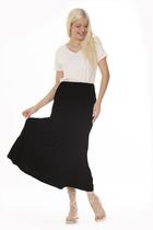 Saia Midi Malha Babados Zipituka 975 Preto - Preto - GG Saia Midi Malha Babados Zipituka 975 Preto - Preto - GG