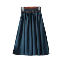 Saia Midi Plissada De Cintura Alta Para Mulheres, Moda Coreana De Verão, Comprimento Até O Joelho