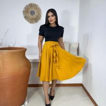 Saia Midi Plus Size Godê Moda Evangélica Feminina