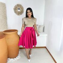 Saia Midi Plus Size Godê Moda Evangélica Feminina