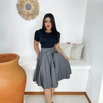 Saia Midi Plus Size Godê Moda Evangélica Feminina