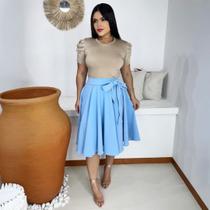 Saia Midi Plus Size Godê Moda Evangélica Feminina