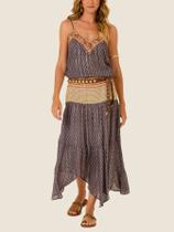 Saia Midi Pontas Estampa Pailin Maria Filo