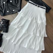 Saia Midi Prissada Cor Branco Tamanho P Saia Midi Prissada Cor Branco Tamanho P