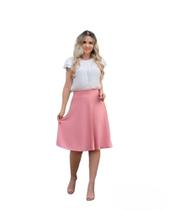 Saia midi rosa suplex moda evangelica tamanho M Saia midi rosa suplex moda evangelica tamanho M