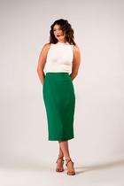 Saia Midi Rouse - Verde Cheer Saia Midi Rouse - Verde Cheer