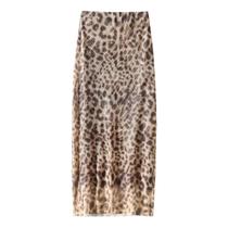 Saia Midi Tule Estampa Leopardo - Cintura Alta, Vintage