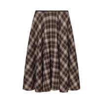 Saia Midi Vintage Xadrez Feminina, Corte A, Estilo Casual Com Bolsos Saia Midi Vintage Xadrez Feminina, Corte A, Estilo Casual Com Bolsos