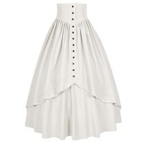 Saia Mingyuezai Vitoriana Medieval Renascentista Feminina Branca