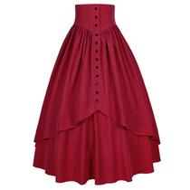 Saia Mingyuezai Vitoriana Medieval Renascentista Feminina Vermelha 2GG