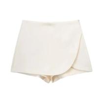 Saia Mini Assimétrica De Cintura Alta Feminina Rosa E Preta Moda Casual De Verão Shorts Skort