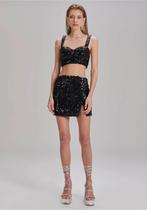 Saia mini com fenda cintura alta myft feminina