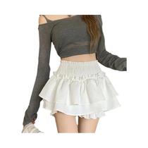 Saia Mini De Cintura Alta, Bonita E Sexy, Estilo Balletcore Com Renda E Patchwork, Moda Coreana Y2K Saia Mini De Cintura Alta, Bonita E Sexy, Estilo Balletcore Com Renda E Patchwork, Moda Coreana Y2K