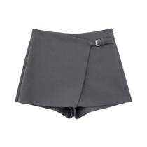 Saia Mini De Cintura Alta Com Bandagem Para Mulheres, Skort Casual Chic Saia Mini De Cintura Alta Com Bandagem Para Mulheres, Skort Casual Chic
