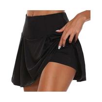Saia Mini De Cintura Alta Para Mulheres, Secagem Rápida, Cor Sólida, Para Tênis, Dança E Fitness,