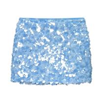 Saia Mini Elegante Feminina De Cintura Alta Com Lantejoulas, Ajuste Justo, Estilo Festa Brilhante,