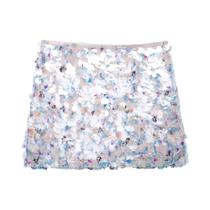 Saia Mini Elegante Feminina De Cintura Alta Com Lantejoulas, Ajuste Slim, Estilo De Festa Brilhante,