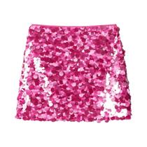 Saia Mini Elegante Feminina De Cintura Alta Com Lantejoulas, Estilo Slim Fit, Brilhante Para Festas,