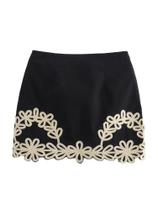 Saia Mini Feminina Floral Bordada - Estilo Chique Zevity 2024 Saia Mini Feminina Floral Bordada - Estilo Chique Zevity 2024