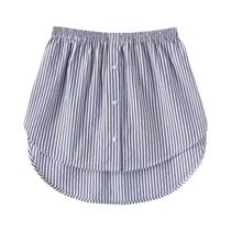 Saia Mini Irregular Com Camisa Falsa De Algodão Destacável Para Mulheres, 6 Tamanhos