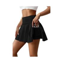 Saia Mini Plissada De Cintura Alta Para Mulheres, Secagem Rápida, Com Bolso Interno, Para Esportes E