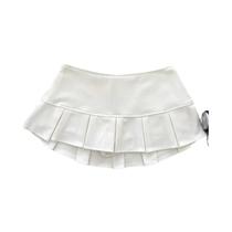 Saia Mini Plissada Preta De Cintura Baixa Estilo Y2K Com Shorts Embutidos Para Adolescentes E