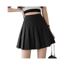 Saia Mini Plissada Rosa De Cintura Alta Para Mulheres Estilo Coreano Kawaii Escola Japonesa Saia