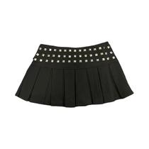 Saia Mini Plissada Vintage Harajuku Para Mulheres, Estilo Gótico Punk, Cor Pura, Saia E-girl De