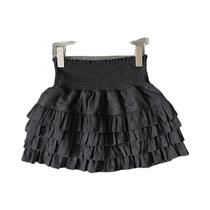 Saia Mini Preta De Cintura Alta Com Babados Y2K Streetwear Kawaii Renda A-Line Moda Coreana De Verão