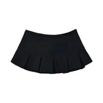 Saia Mini Y2K Cinza Claro Para Mulheres, Cintura Baixa, Pregas Largas, Vintage, Estilo A-line,